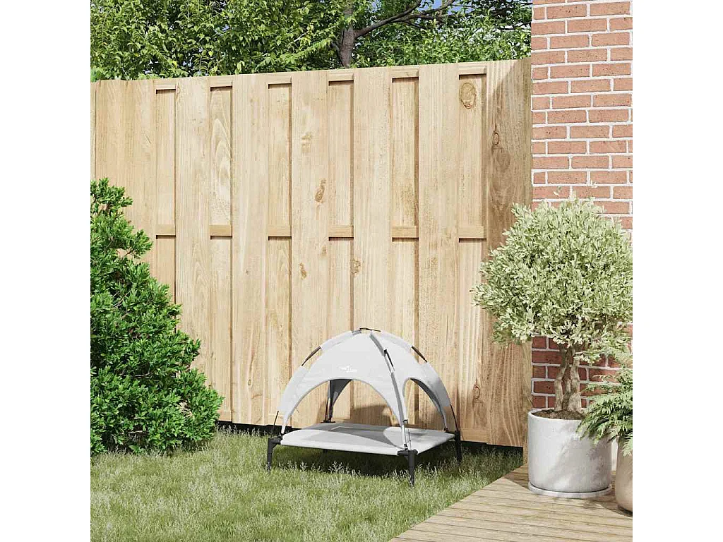 Cama para perros de acero gris plateado