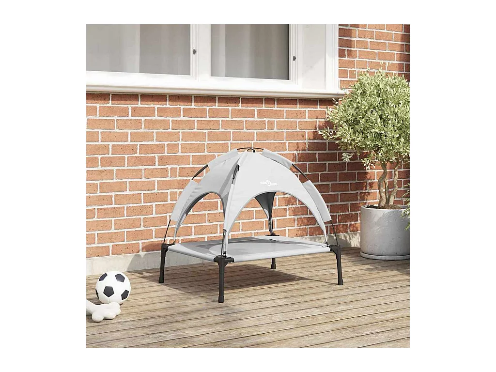 Lit pour Chien Gris Argenté s Acier