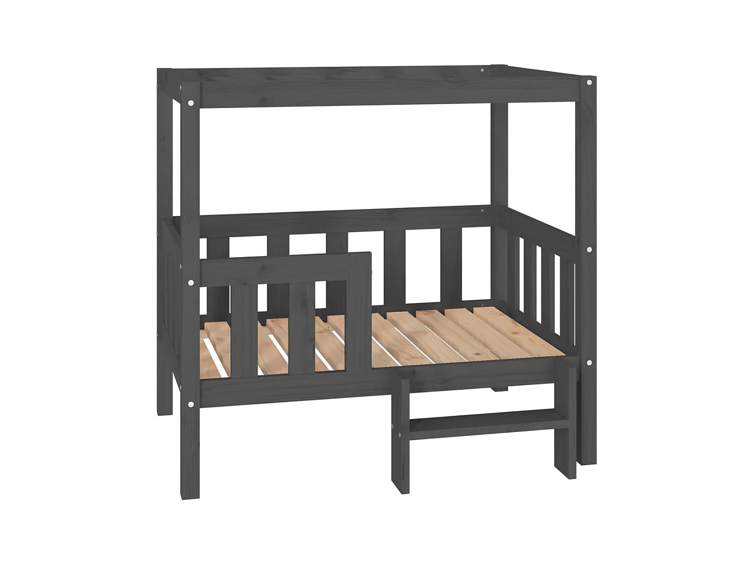 Lit pour chien Gris 95,5x73,5x90 cm Bois de pin solide