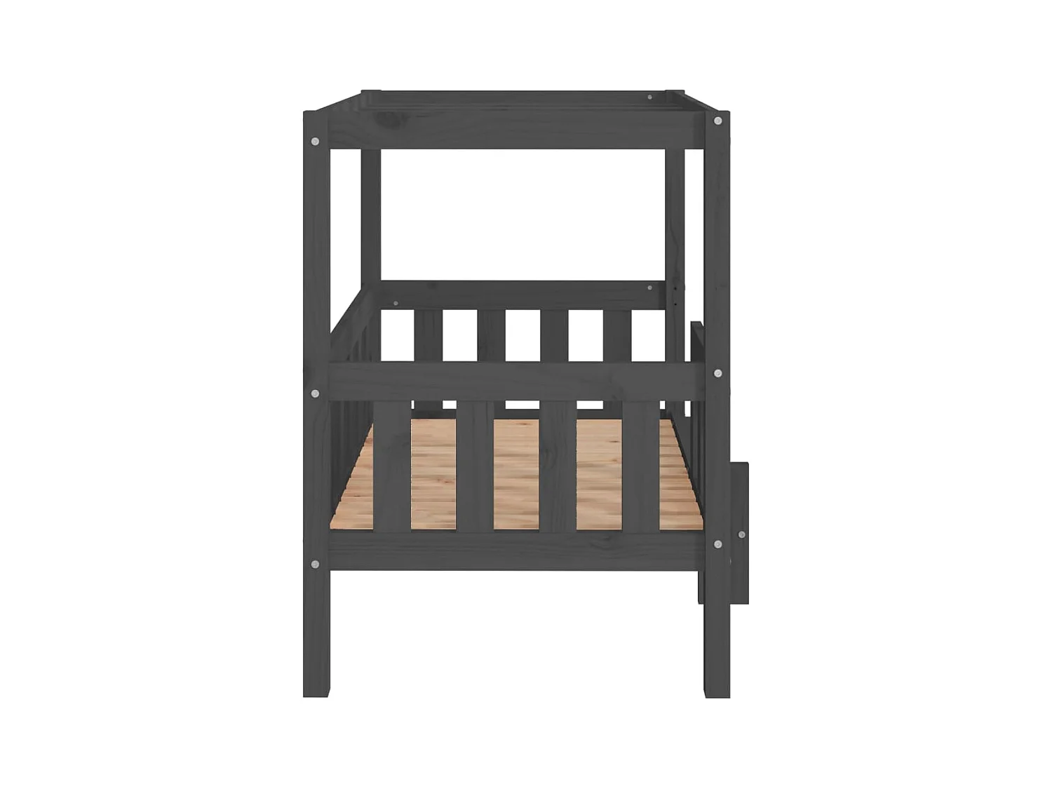 Lit pour chien Gris 95,5x73,5x90 cm Bois de pin solide