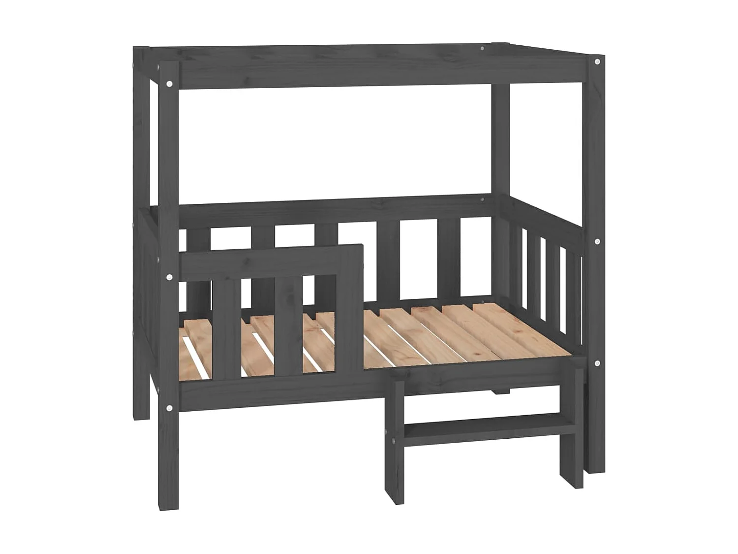 Lit pour chien Gris 95,5x73,5x90 cm Bois de pin solide
