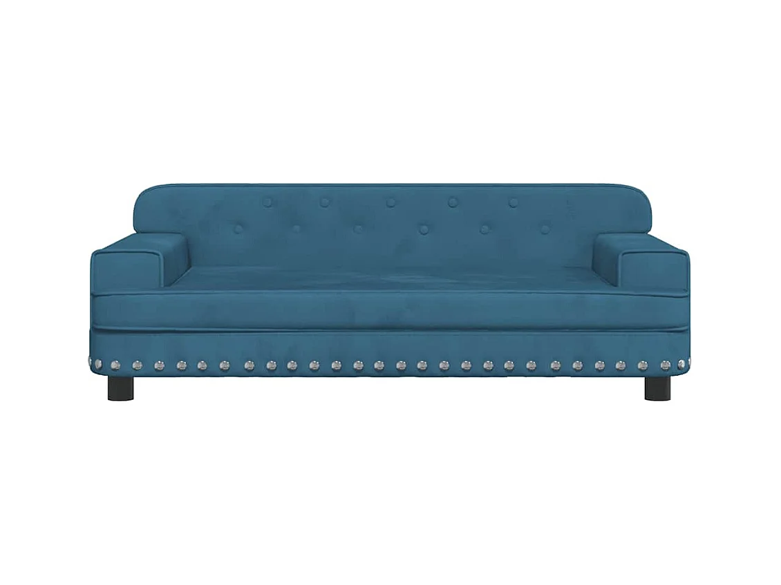 Lit pour chien bleu 90x53x30 cm velours