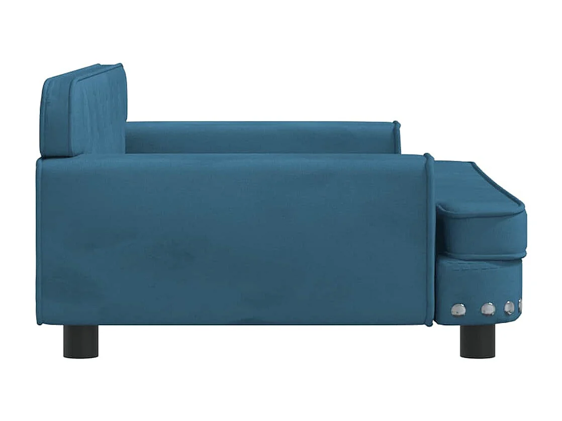 Cama para perro azul 90x53x30 cm terciopelo