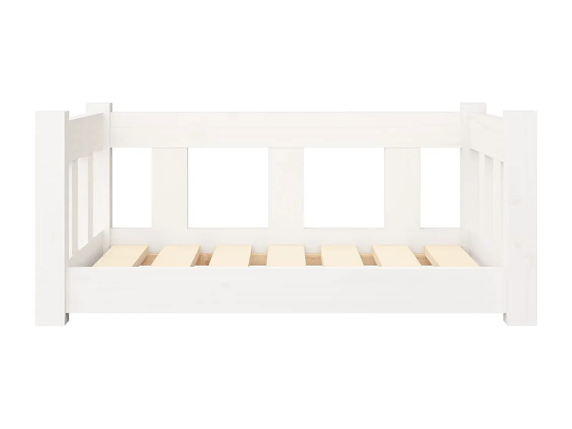 Letto per cani bianco 65,5x50,5x28 cm in legno massello di pino
