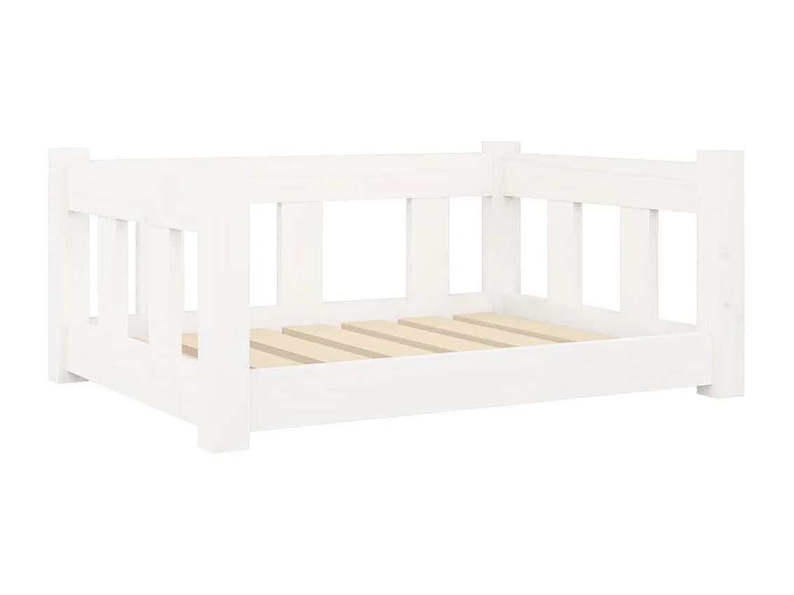 Letto per cani bianco 65,5x50,5x28 cm in legno massello di pino