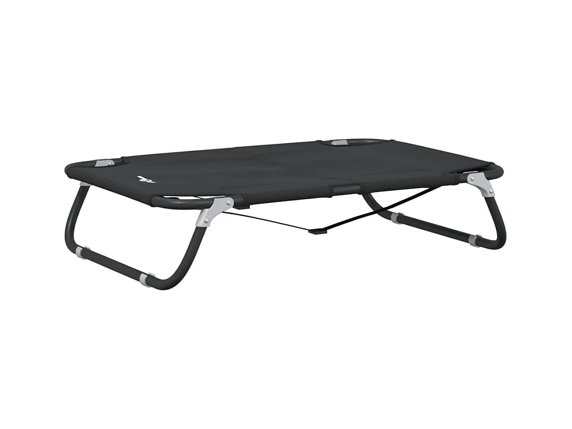 Cama plegable para perros en tejido Oxford antracita y acero