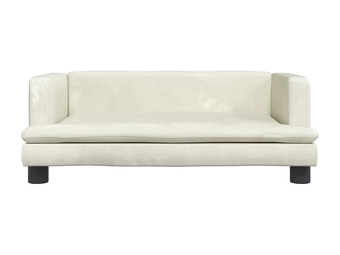 Letto per cani color crema 80x45x30 cm in velluto