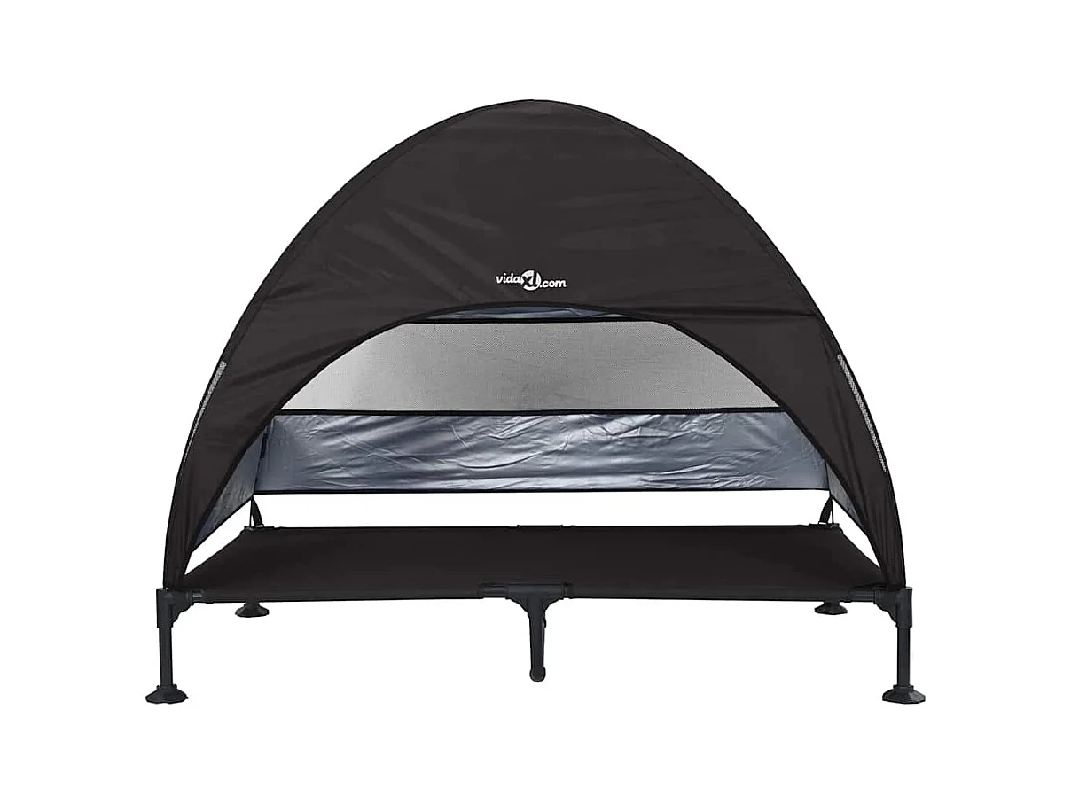 Cama elevada para perros negra 127 x 81 x 108 cm Tela y acero