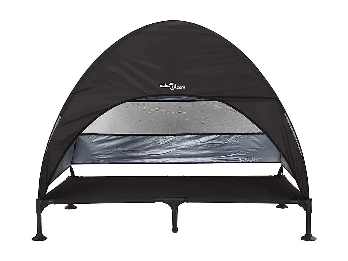 Lit surélevé pour chien Noir 127 x 81 x 108 cm Tissu et acier