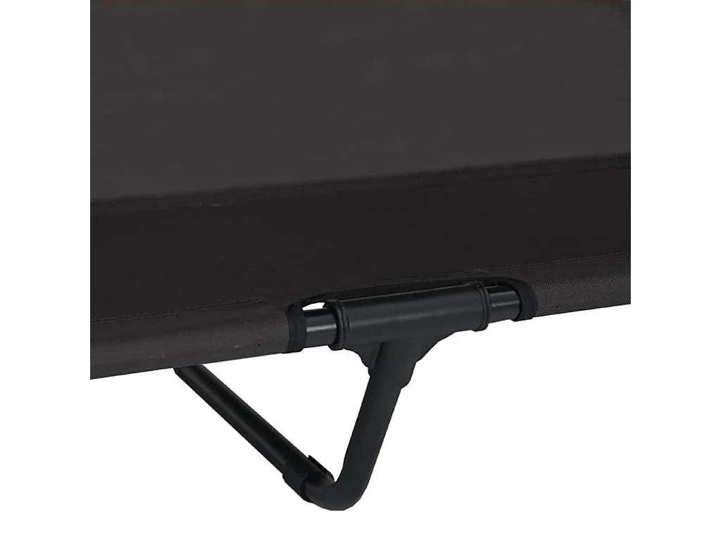 Lit surélevé pour chien Noir 127 x 81 x 108 cm Tissu et acier