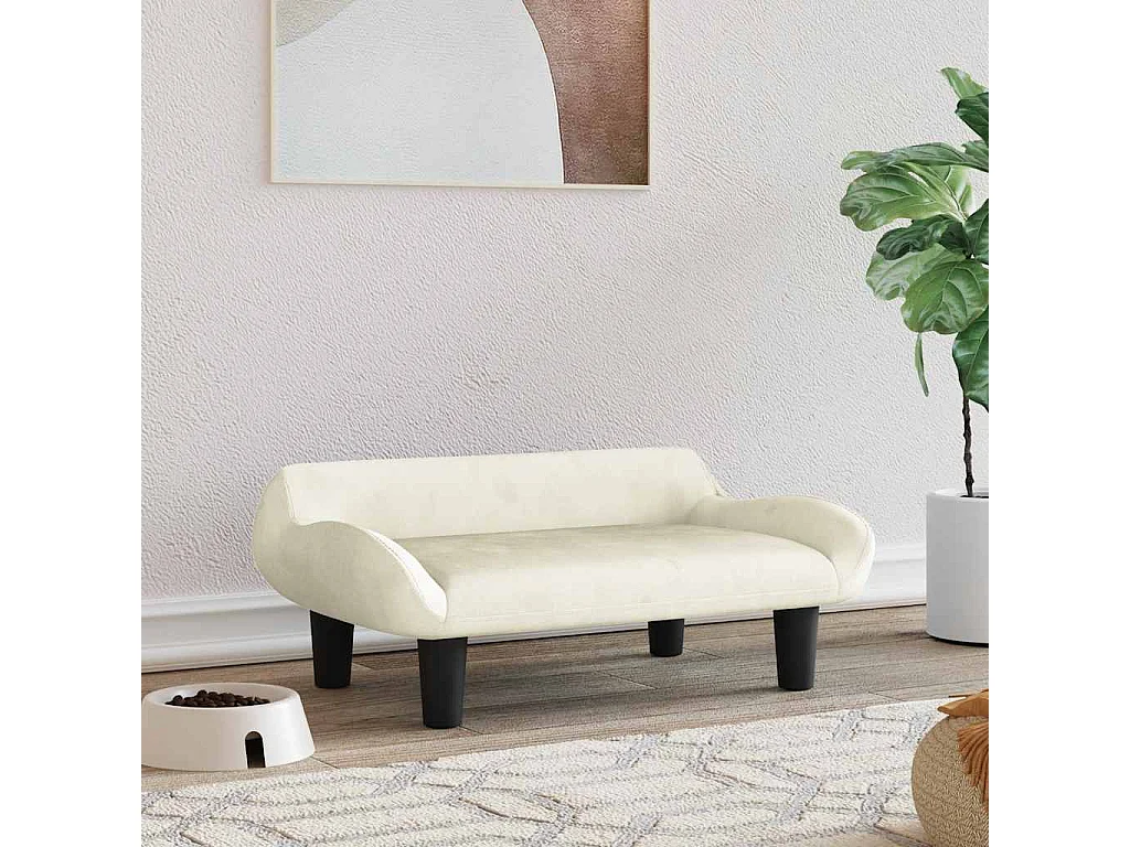 Lit pour chien crème 70x40x24 cm velours