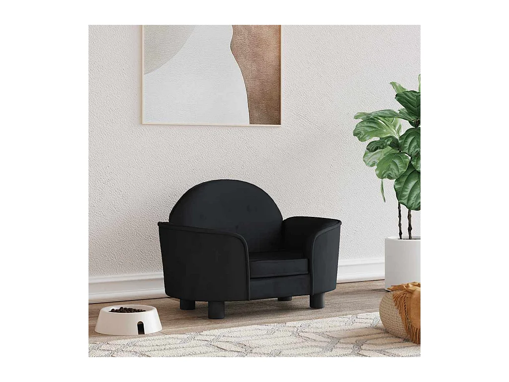 Lit pour chien noir 66x40x45 cm velours