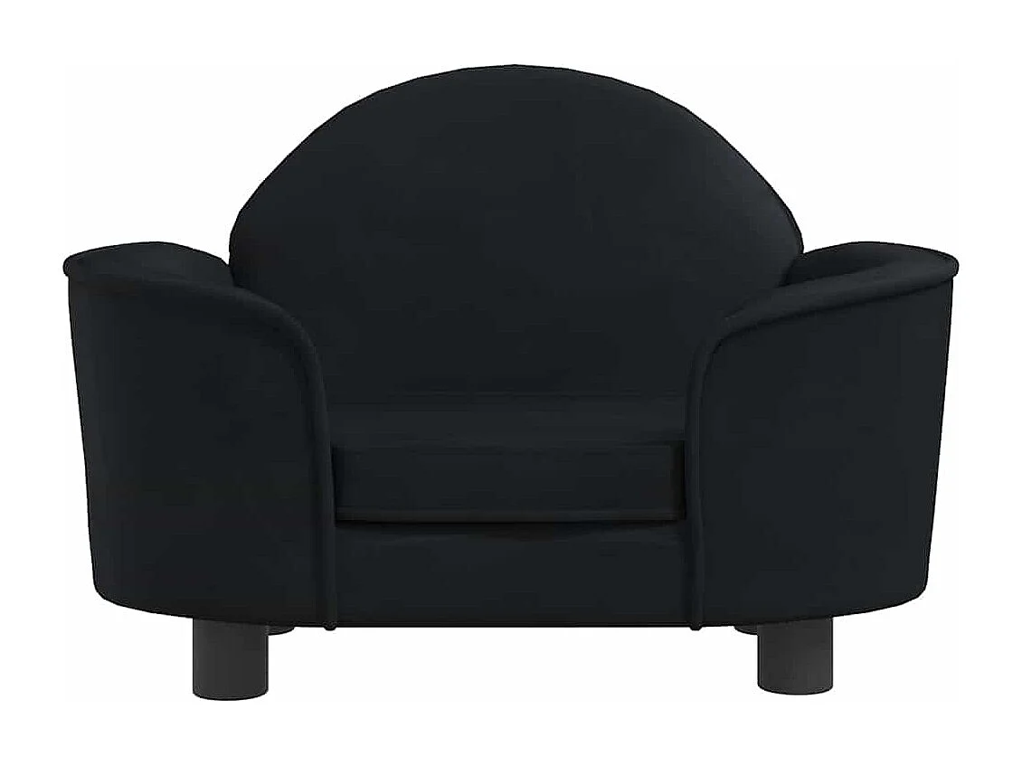 Lit pour chien noir 66x40x45 cm velours