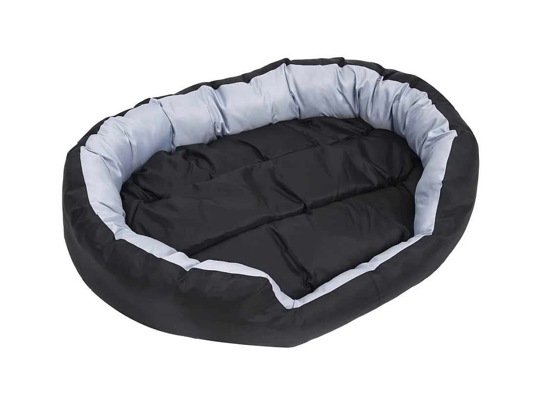 Cojín reversible lavable para perro Gris y negro 110x80x23 cm