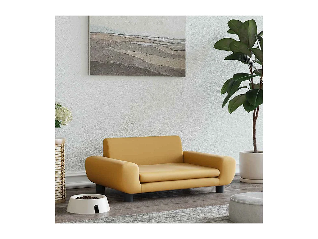 Cuccia per cani marrone 70x45x33 cm in velluto