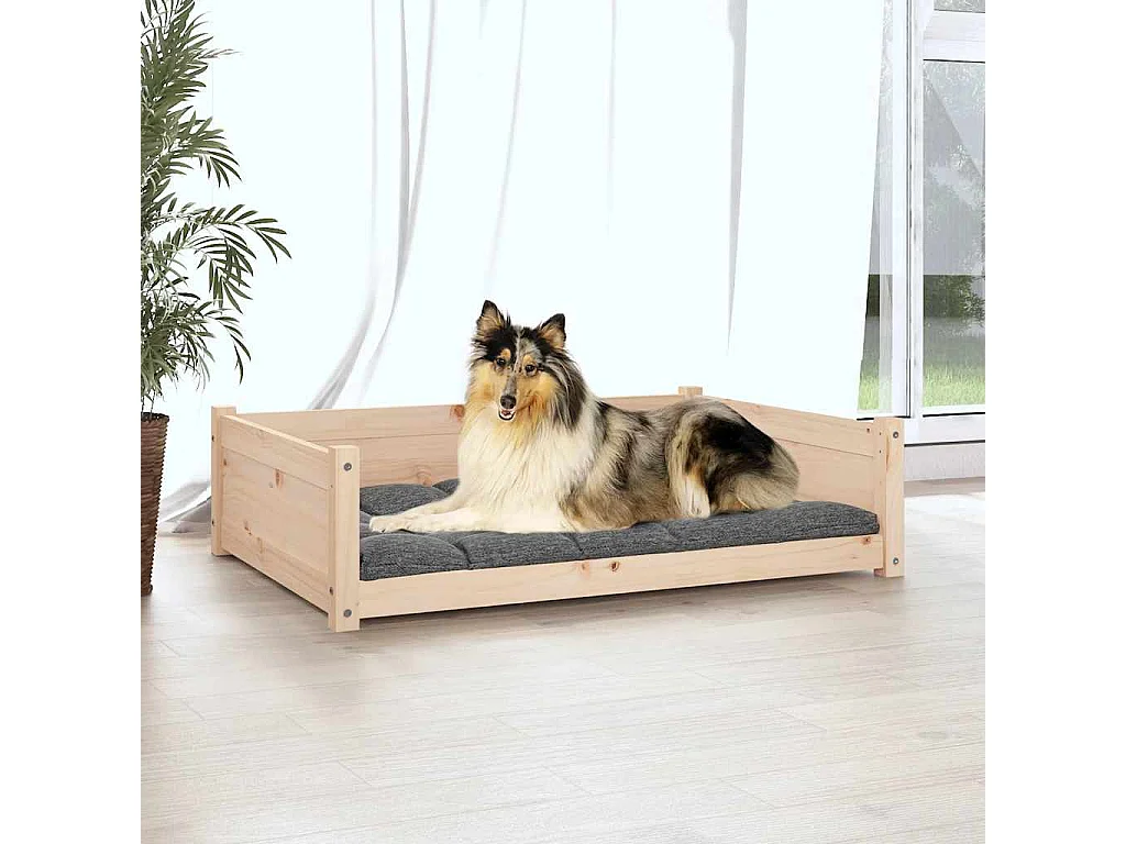 Lit pour chien 95,5x65,5x28 cm Bois de pin solide