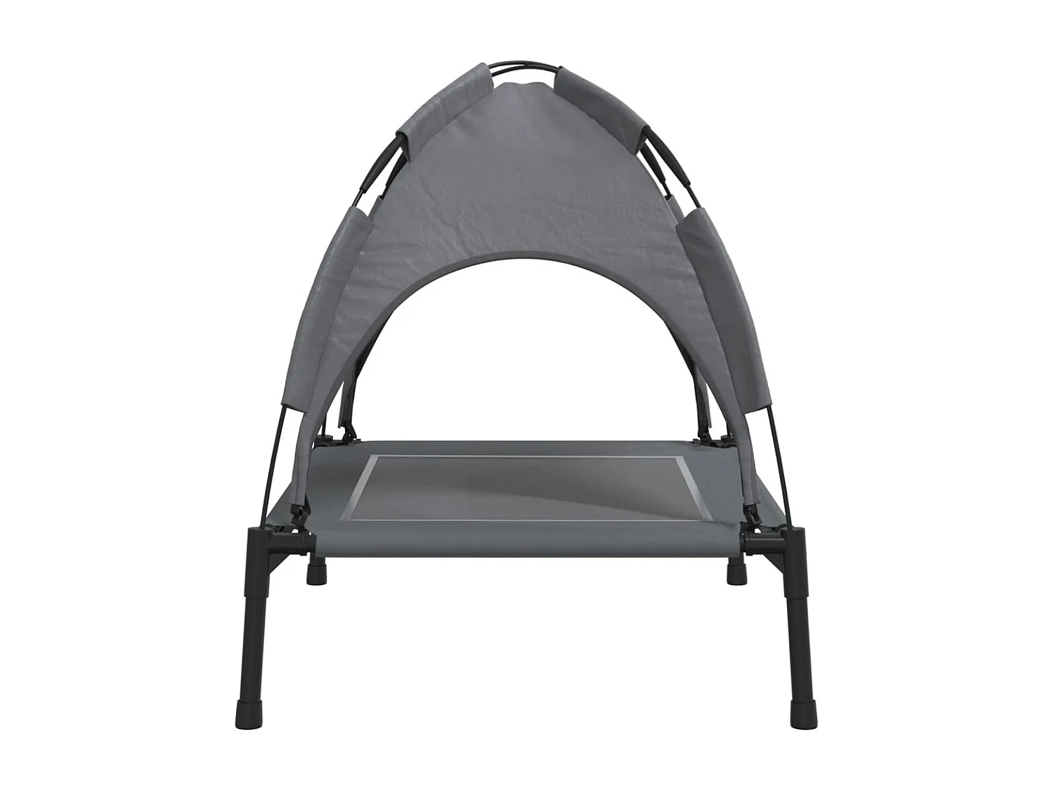 Lit pour chien avec auvent anthracite tissu Oxford et acier