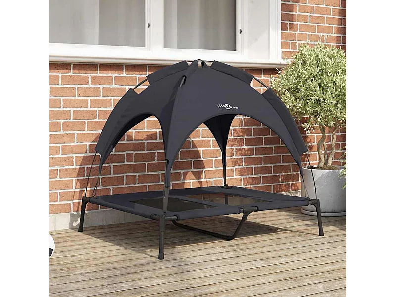 Cama para perros de acero negro