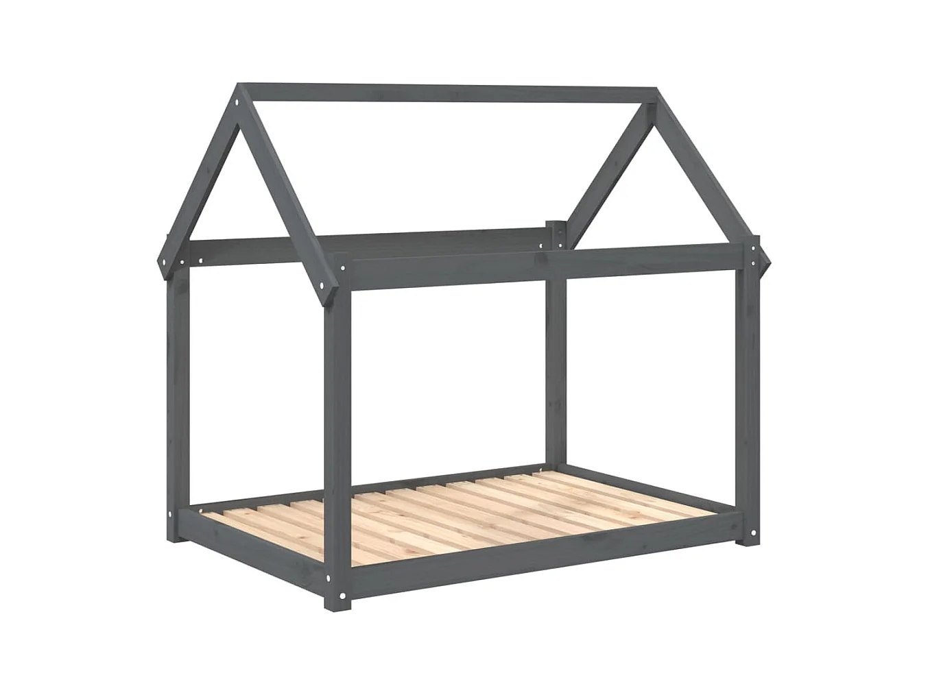 Lit pour chien Gris 111x80x100 cm Bois de pin solide