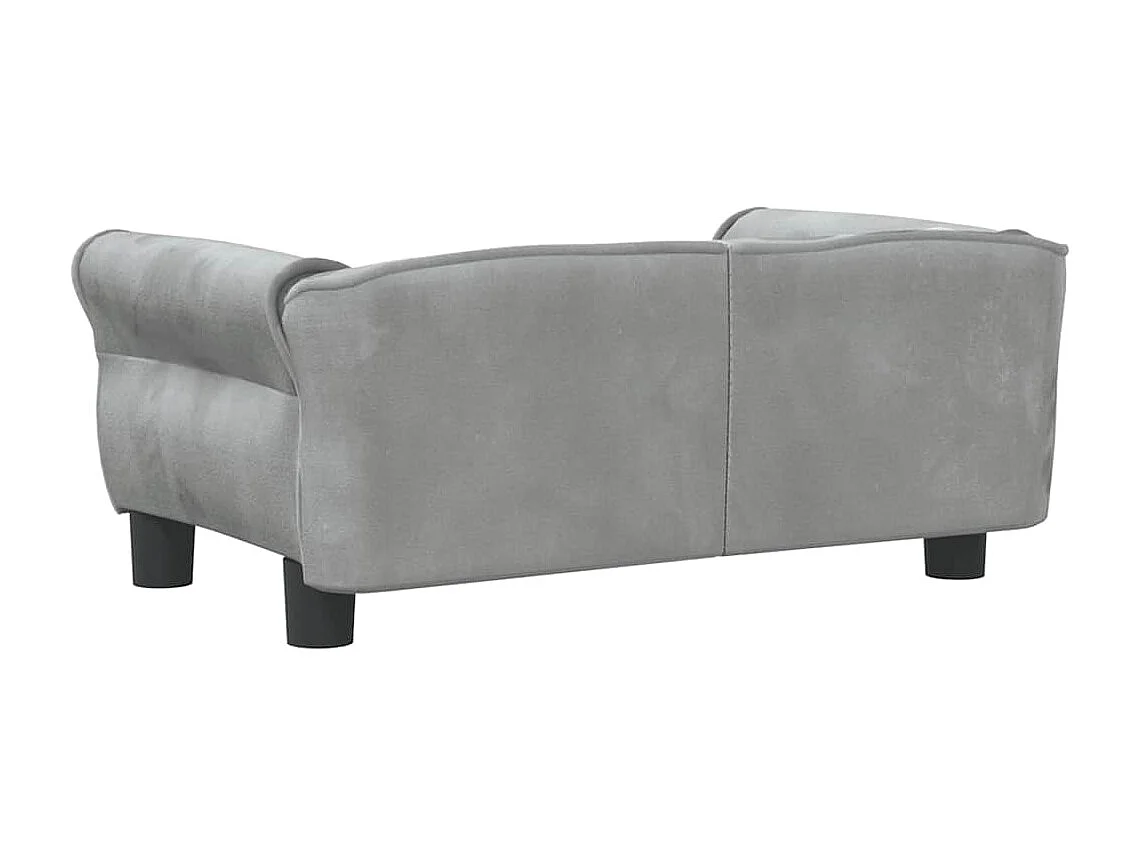 Lit pour chien gris clair 70x45x30 cm velours