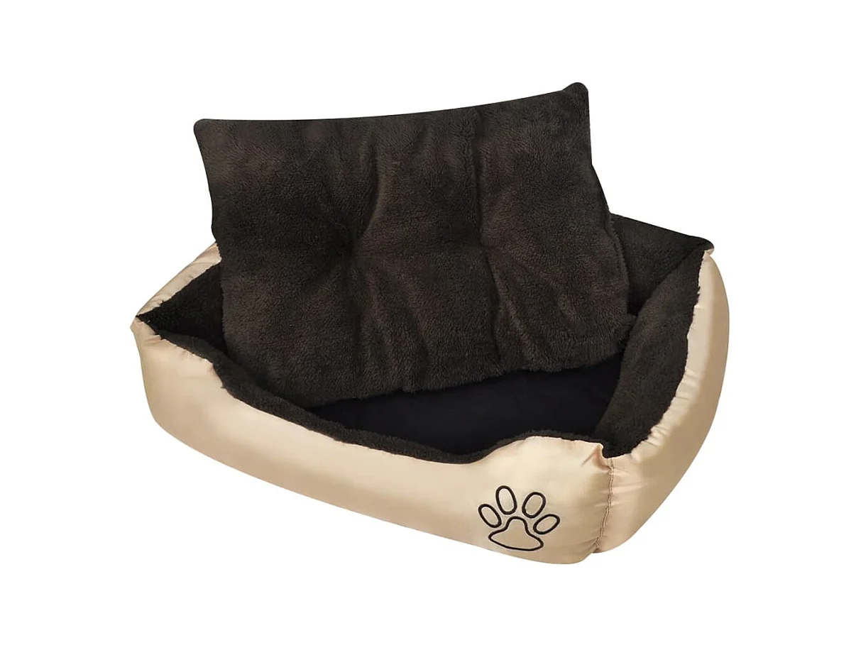 Cuccia calda per cani con cuscino imbottito L