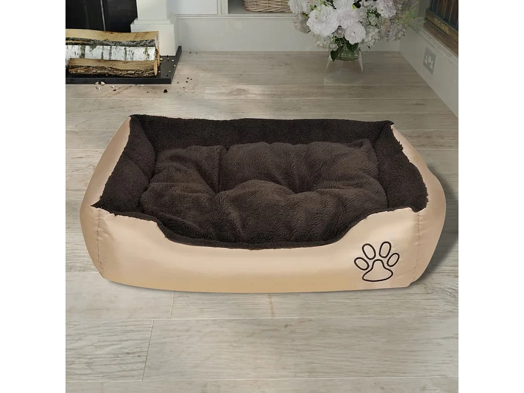 Cama cálida para perros con cojín acolchado L