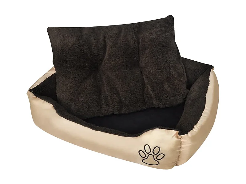 Cuccia calda per cani con cuscino imbottito L