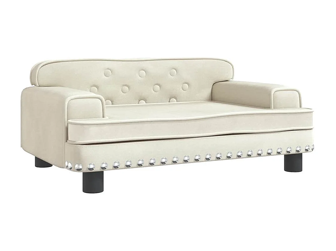 Crèmekleurige hondenmand 70x45x30 cm fluweel