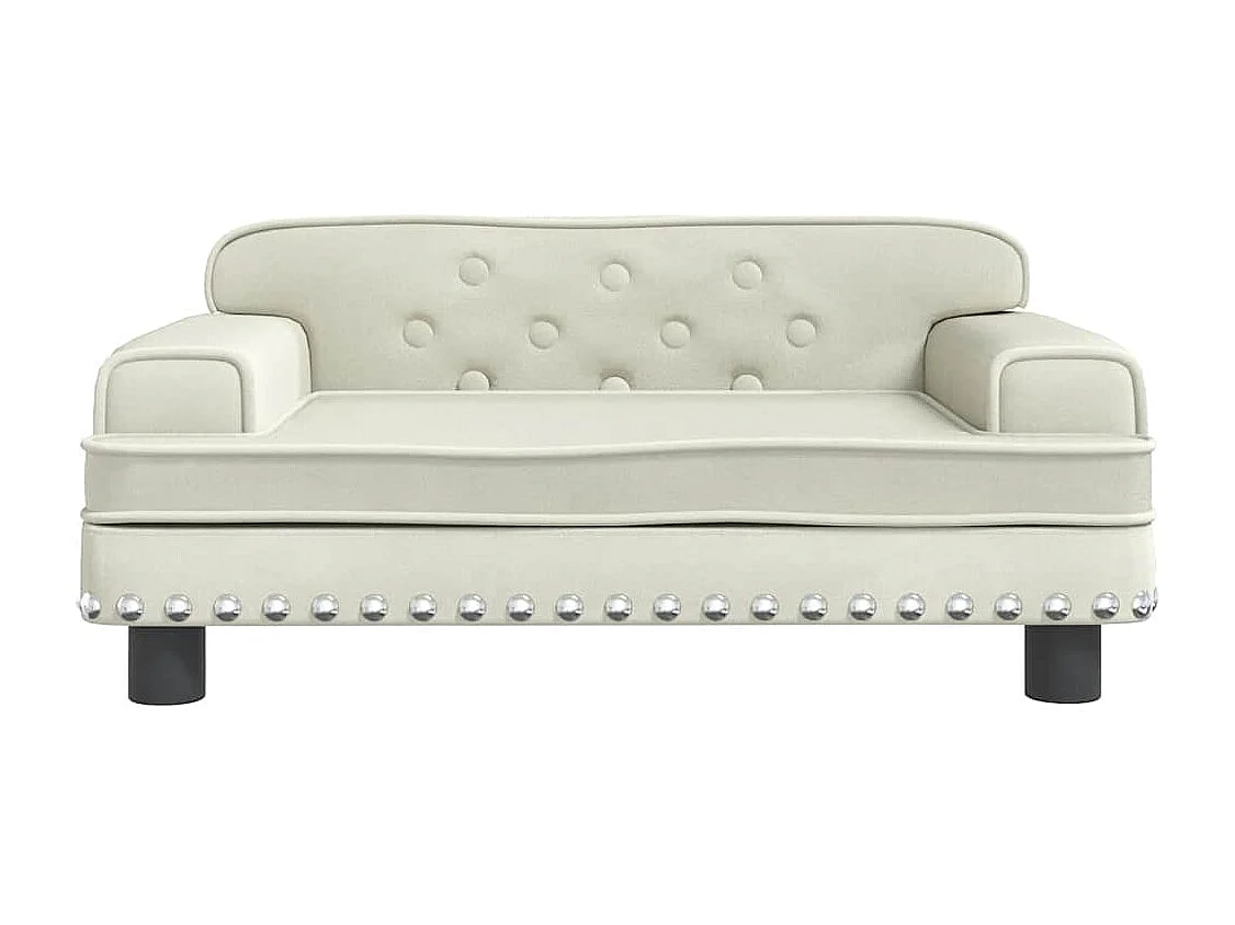 Crèmekleurige hondenmand 70x45x30 cm fluweel