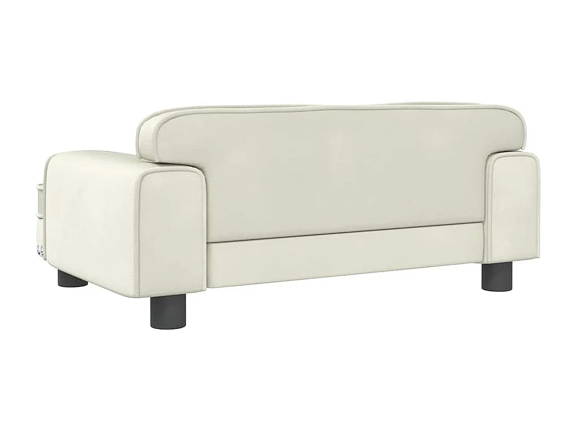 Crèmekleurige hondenmand 70x45x30 cm fluweel