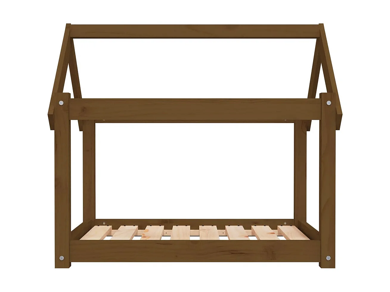 Cama para perro color marrón miel 81x60x70 cm madera maciza de pino