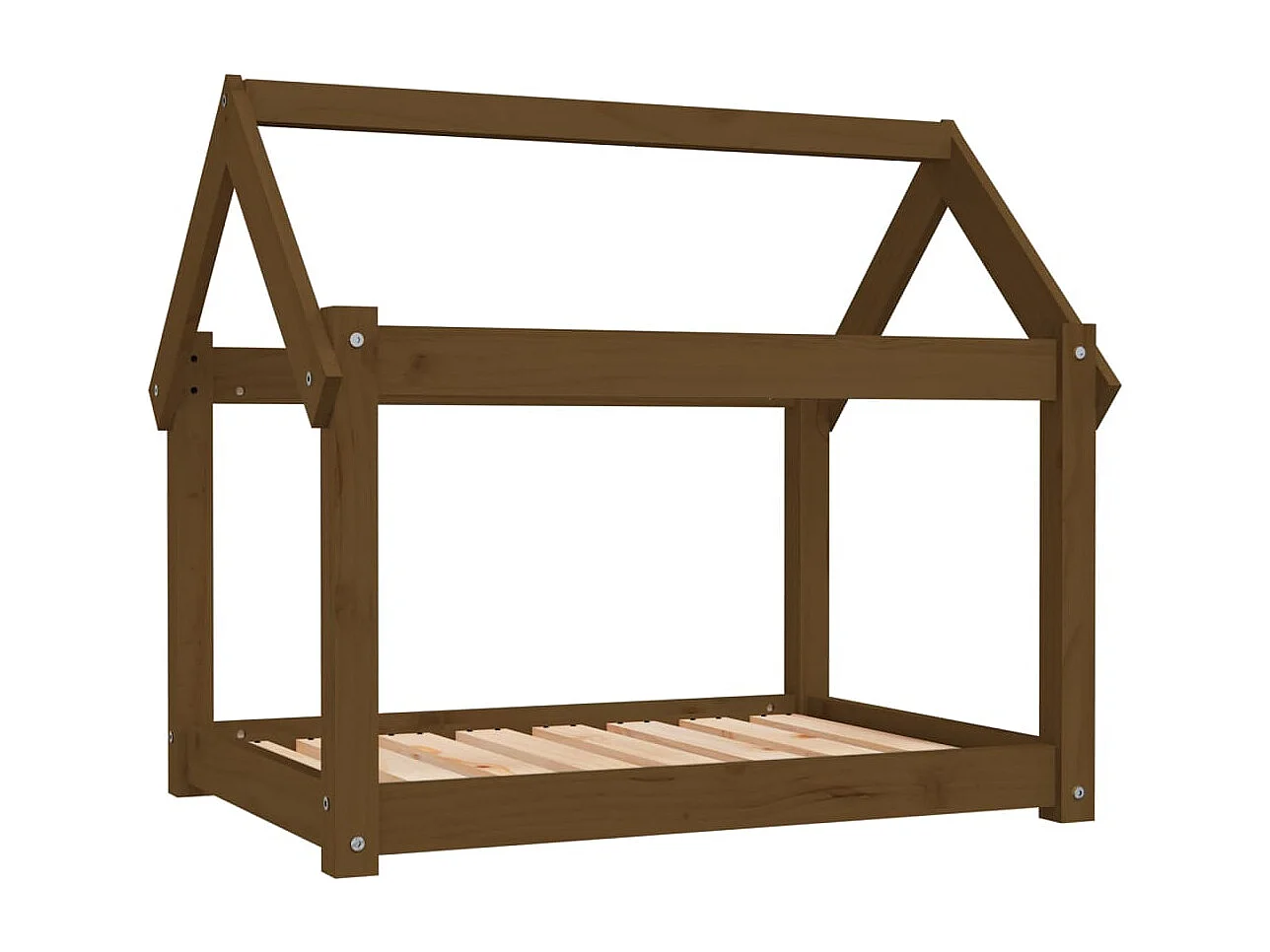 Lit pour chien Marron miel 81x60x70 cm Bois de pin solide