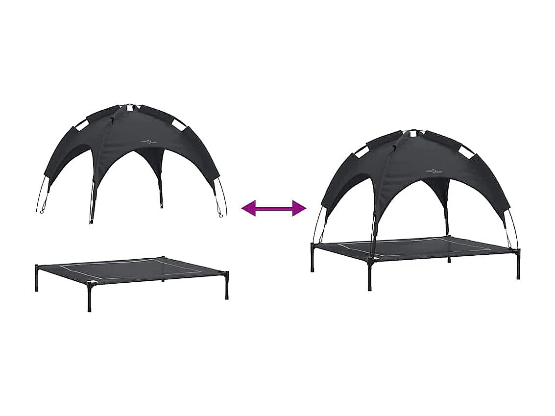 Cama para perros de acero negro