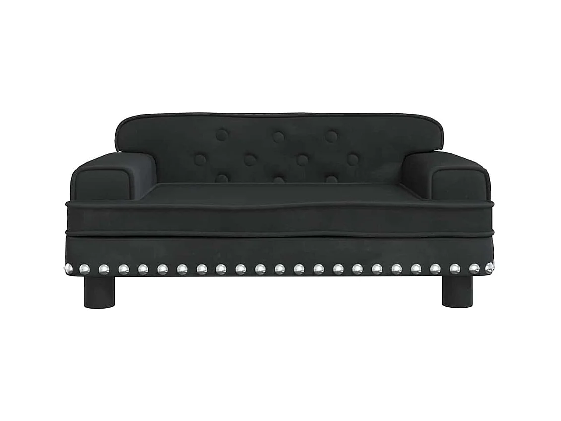 Lit pour chien noir 70x45x30 cm velours