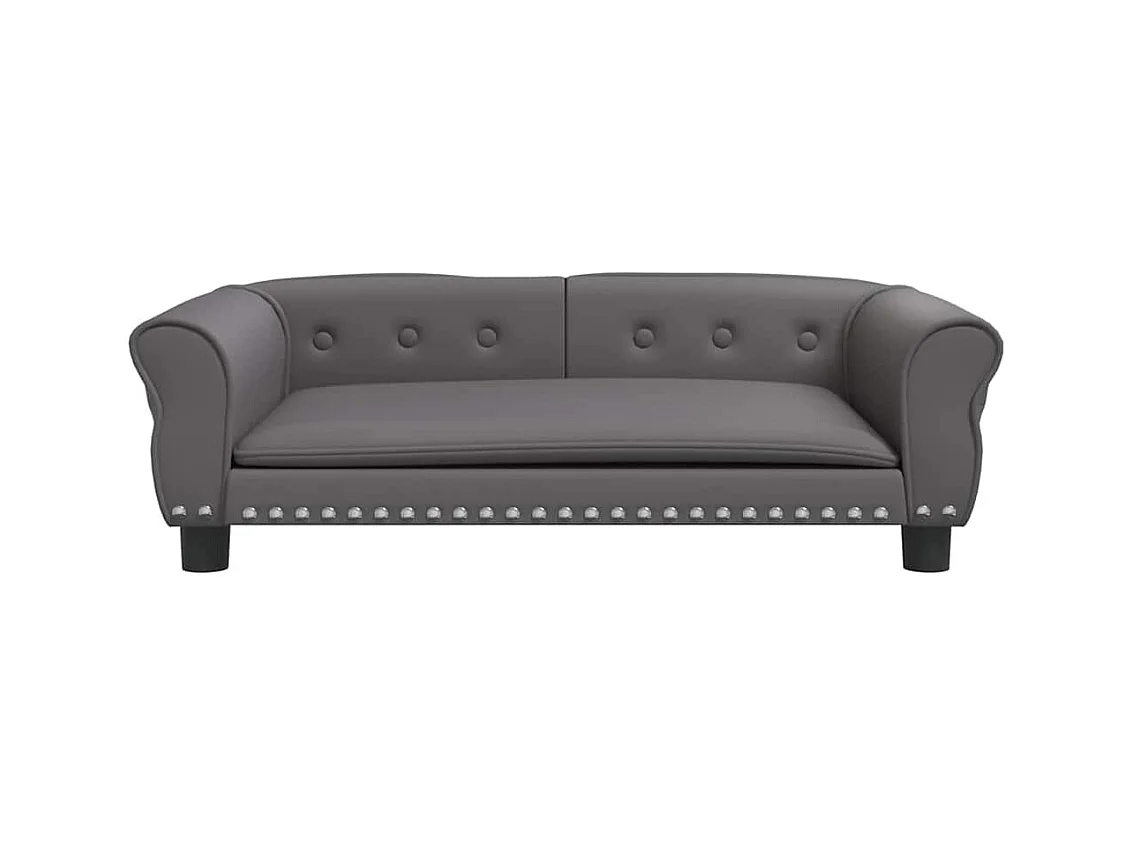 Lit pour chien gris 95x55x30 cm similicuir