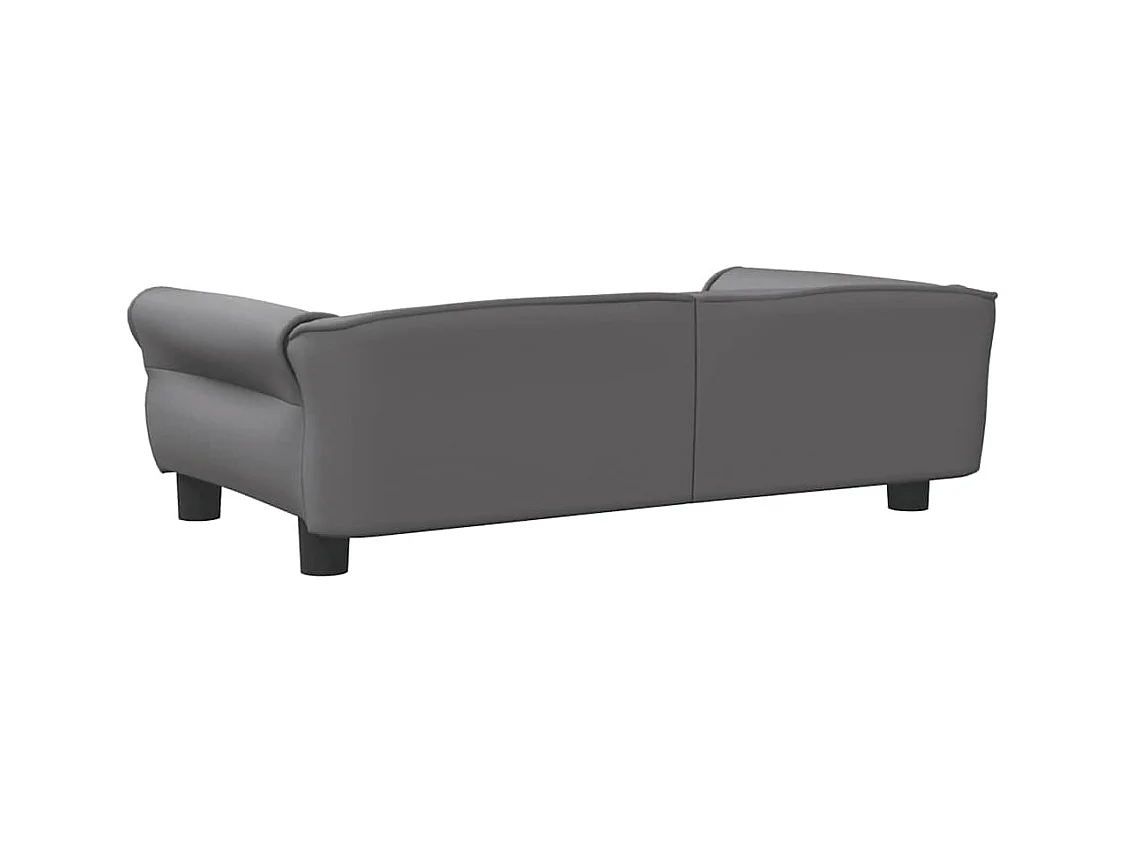 Lit pour chien gris 95x55x30 cm similicuir