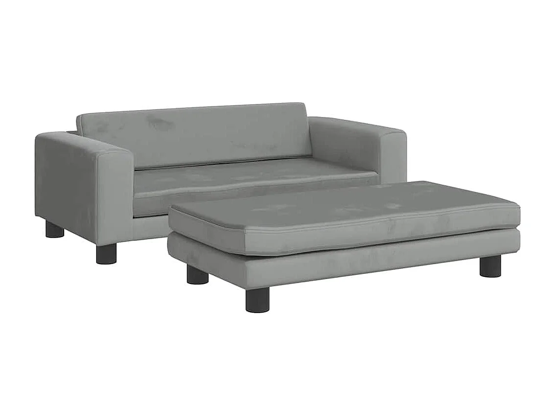 Cama para perro con extensión gris claro 100x50x30 cm terciopelo