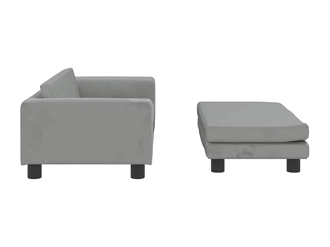 Cama para perro con extensión gris claro 100x50x30 cm terciopelo