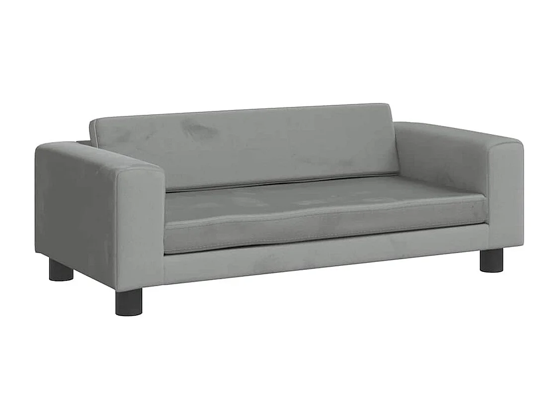 Cama para perro con extensión gris claro 100x50x30 cm terciopelo