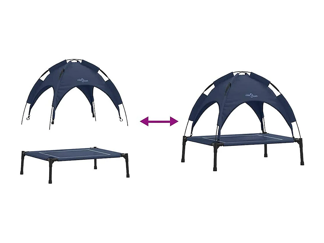 Letto per cani blu navy in acciaio