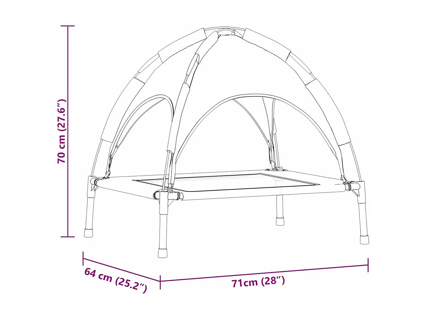 Letto per cani blu navy in acciaio