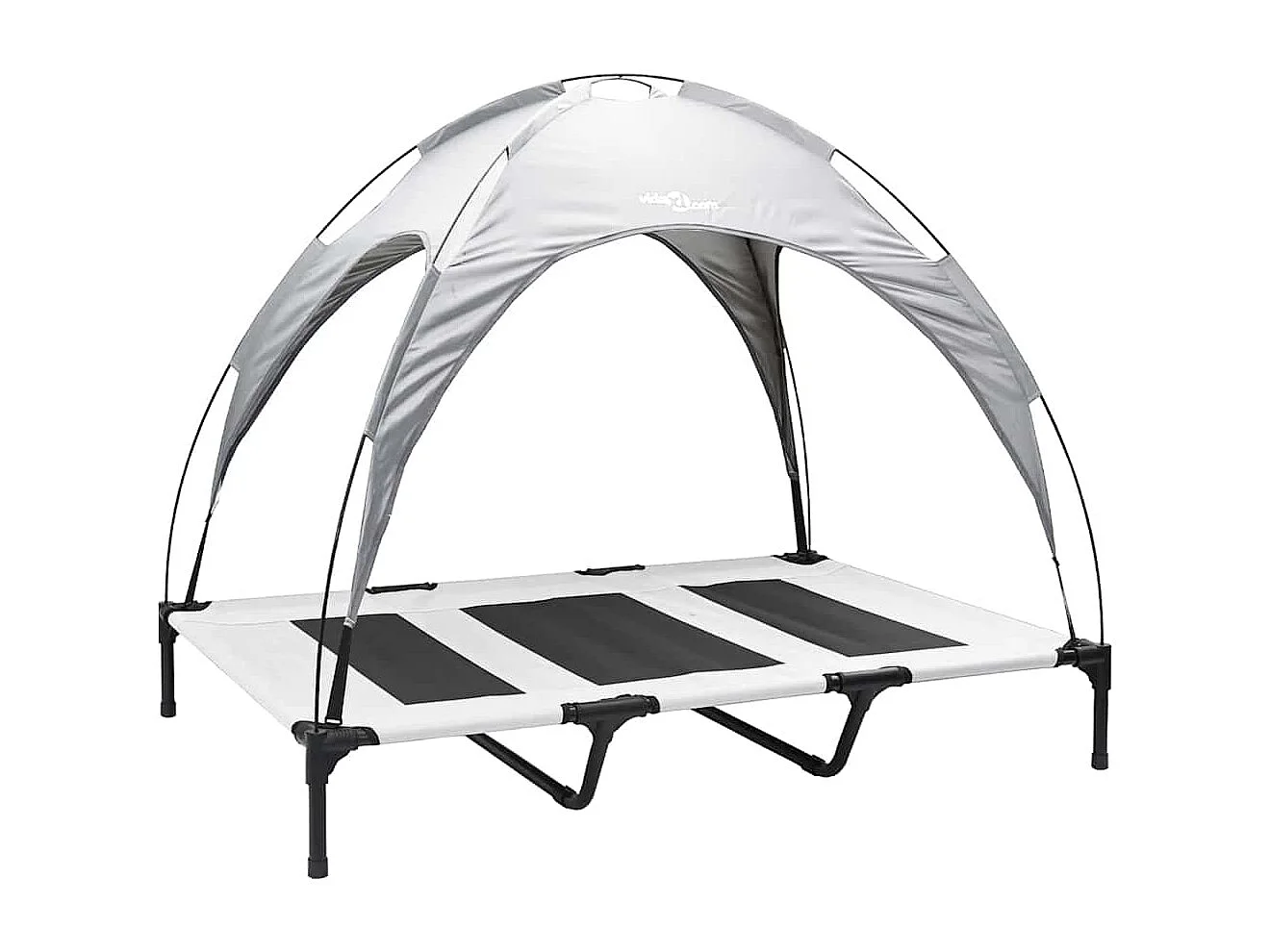 Cama para perros XL de acero gris plateado