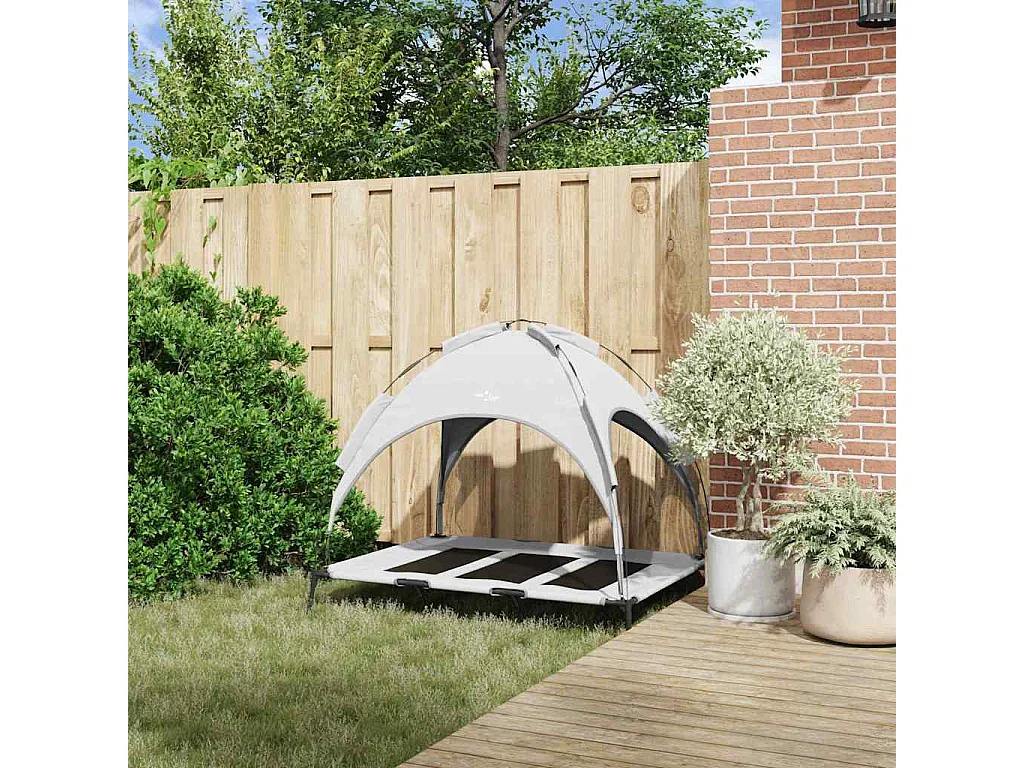 Cama para perros XL de acero gris plateado