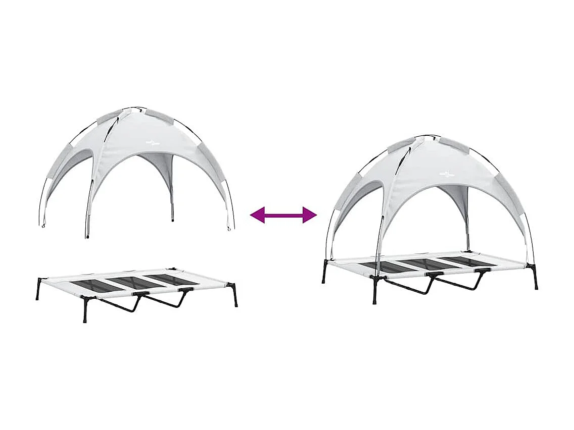 Cama para perros XL de acero gris plateado