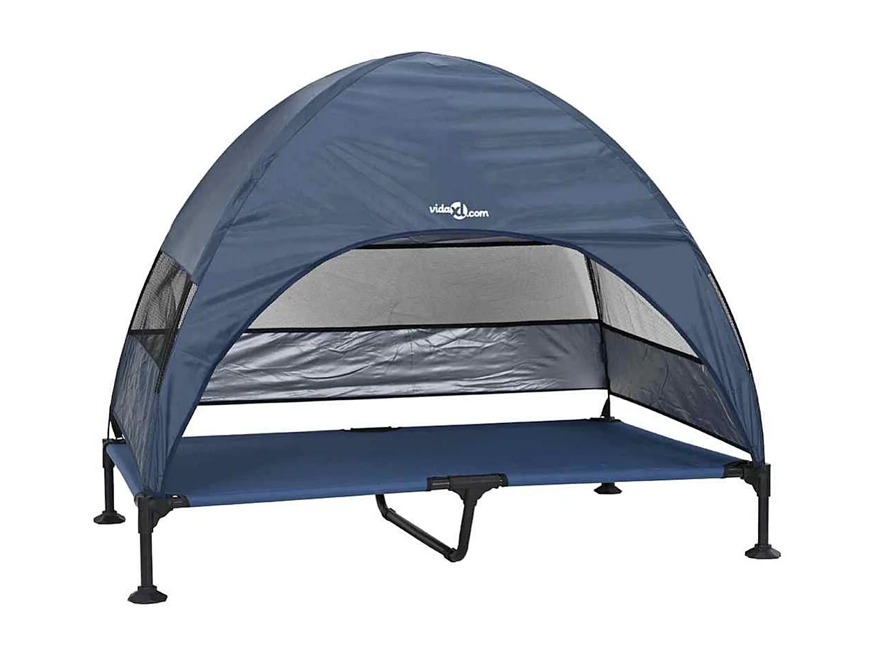 Letto rialzato per cani blu navy 127 x 81 x 108 cm