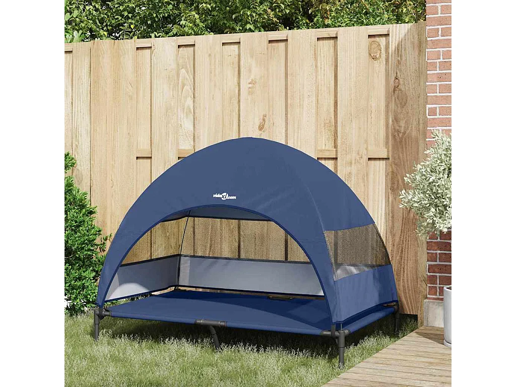 Letto rialzato per cani blu navy 127 x 81 x 108 cm