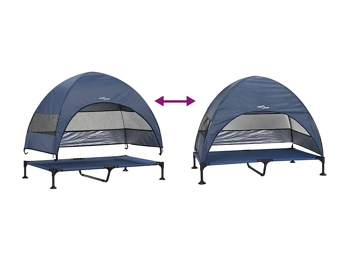Letto rialzato per cani blu navy 127 x 81 x 108 cm