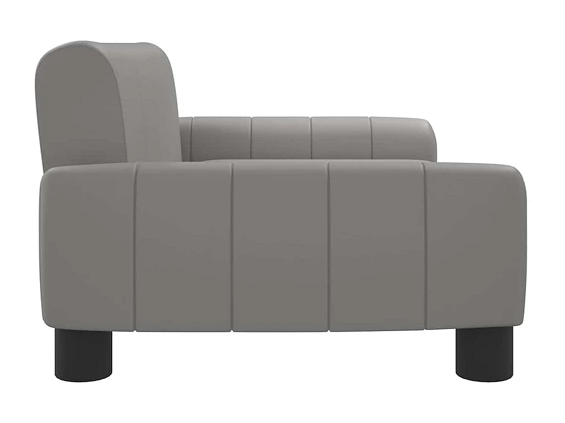 Lit pour chien gris 70x45x30 cm similicuir