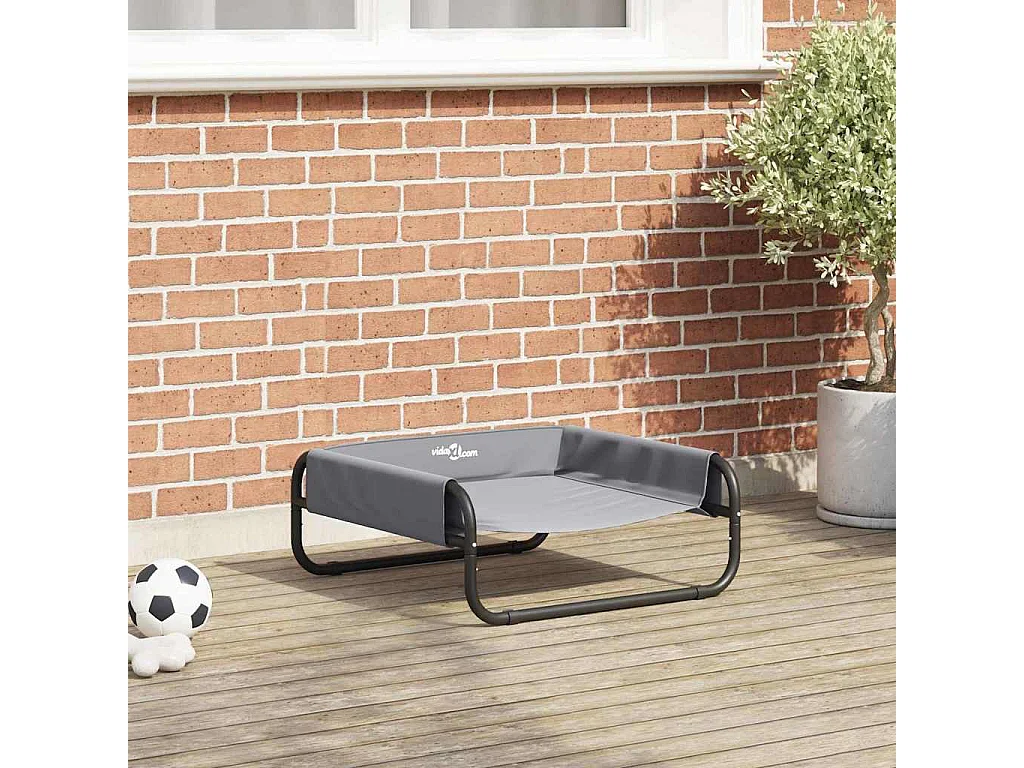 Lit pour Chien Gris clair s Tissu Oxford et Acier