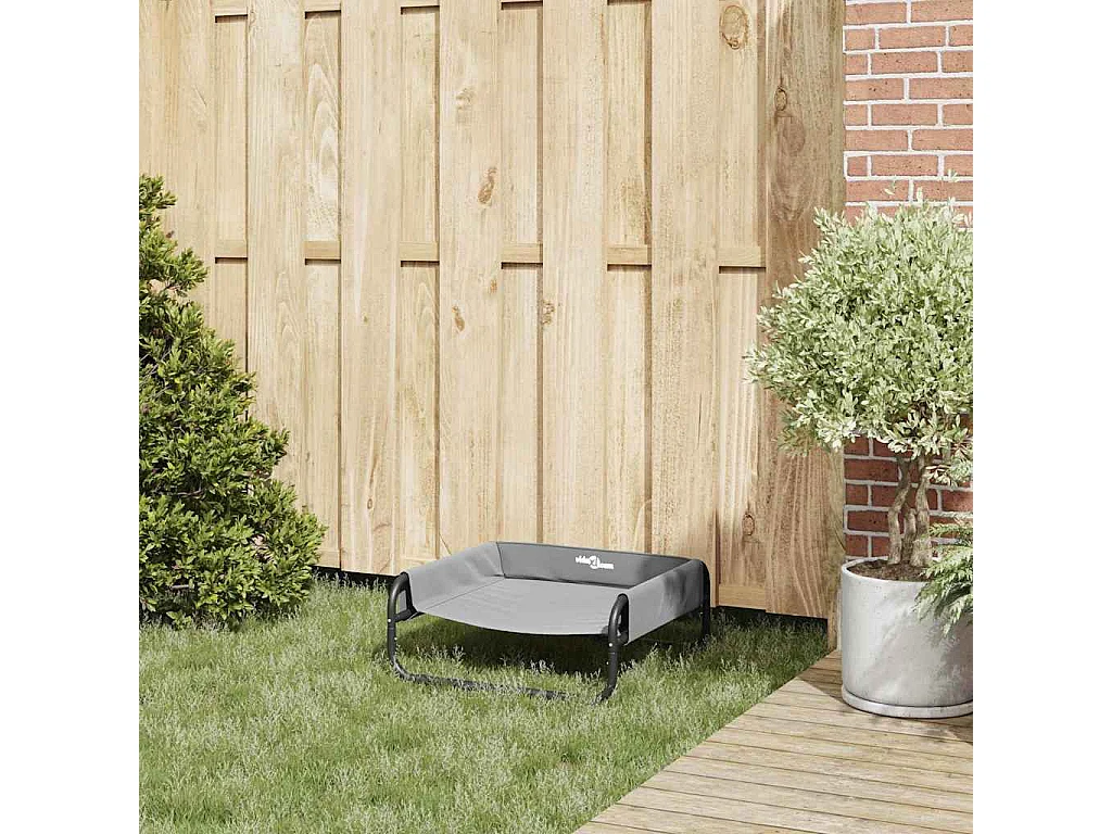 Lit pour Chien Gris clair s Tissu Oxford et Acier